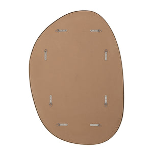 Jyn mirror back view with metal hooks and a smooth brown surface
