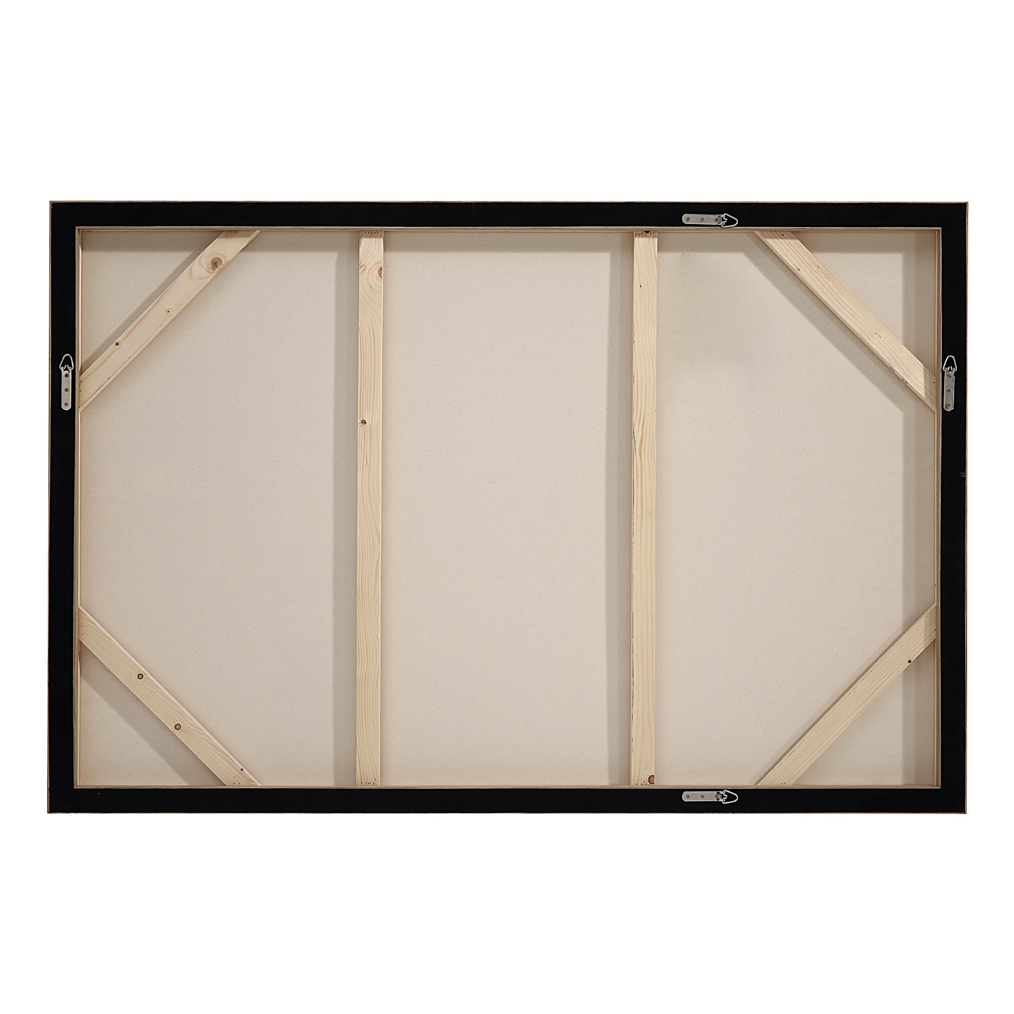Back view of Kore Canvas Art, displaying wooden support structure and hanging hardware