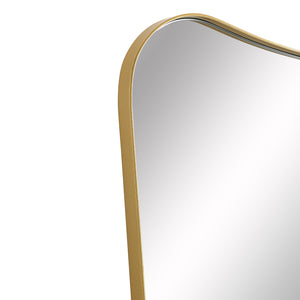 Close-up of Artesia Wall Mirror showing the gold frame and curved edge.