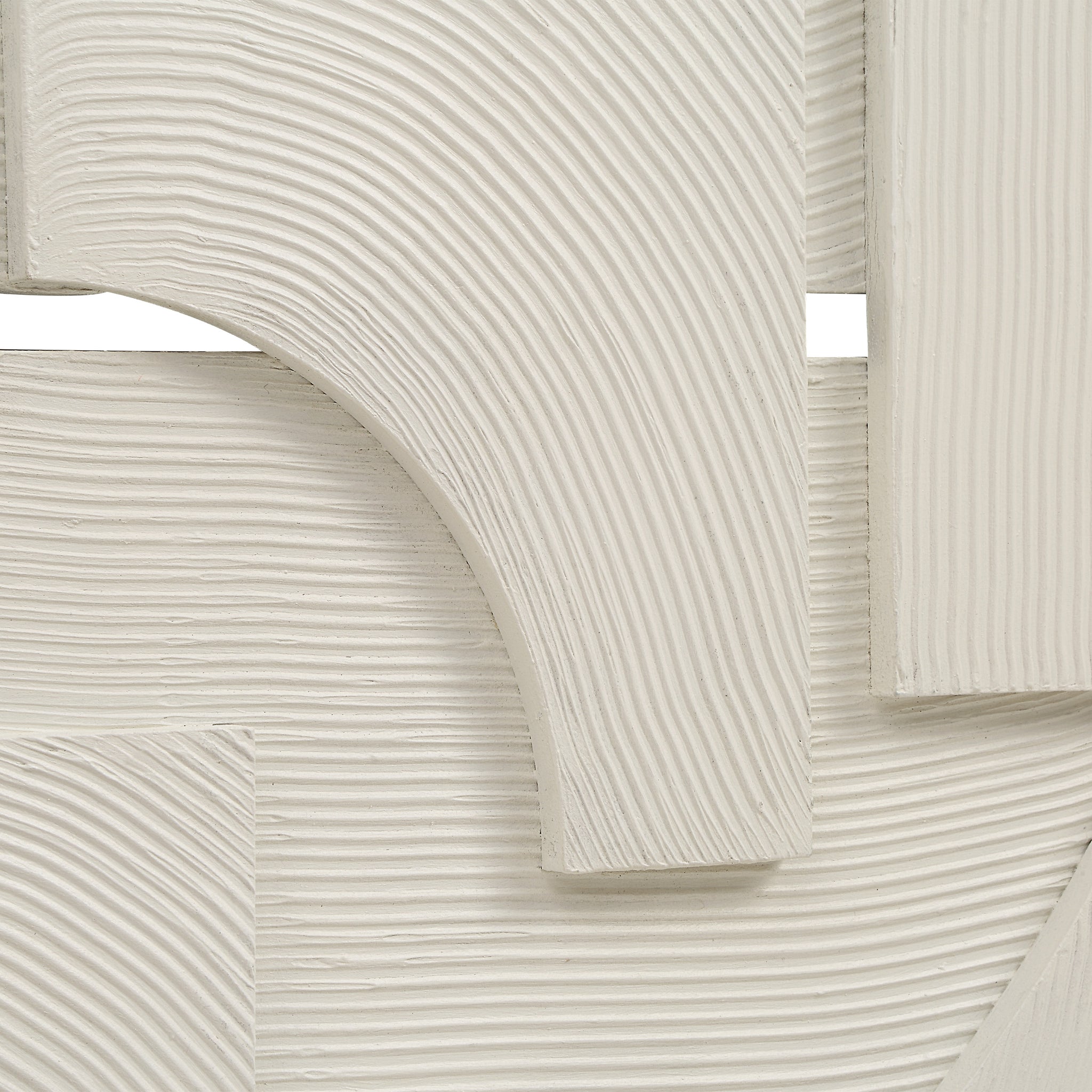 Close-up of Morpho wall art showcasing textured white patterns and shapes