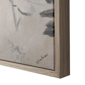 Close-up of Kore Canvas Art frame, showcasing textured canvas and signature detail