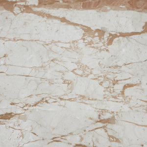 Alessio accent table marble top with white and beige veining pattern