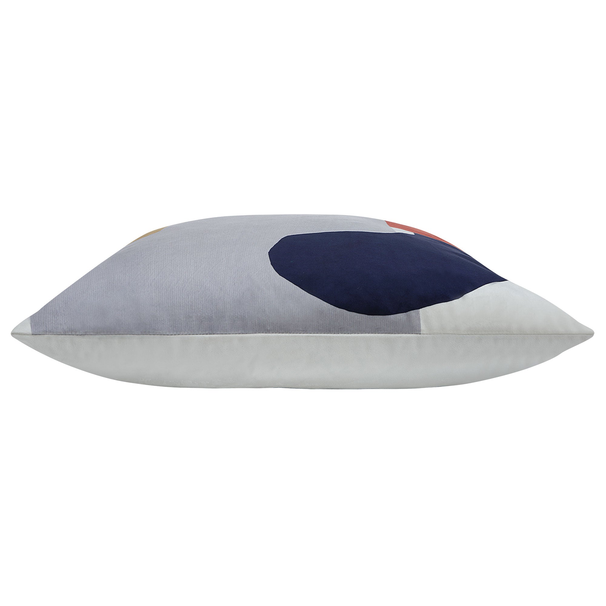 Side view of Lonzo Indoor Pillow highlighting its plush texture and abstract design.
