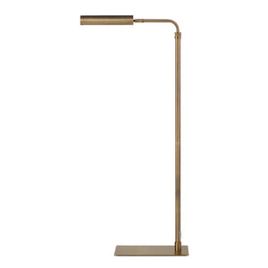 Kane floor lamp by Renwil displayed in a vertical view highlighting its brass finish