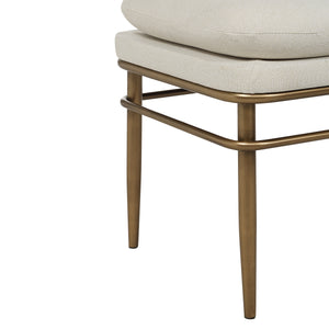 Paredes 18.0" Height Bench with beige cushion and gold metal frame