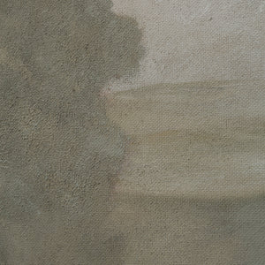 Close-up of Bruma canvas art texture, showcasing the detailed brushwork in muted earth tones.