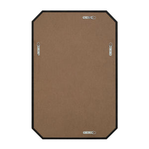 Back view of Venus mirror with a brown backing and mounting hardware