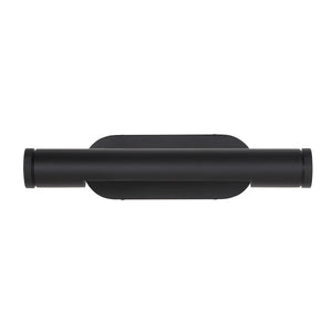 Oleandro wall sconce in matte black finish, featuring a sleek cylindrical design with a rounded backplate.