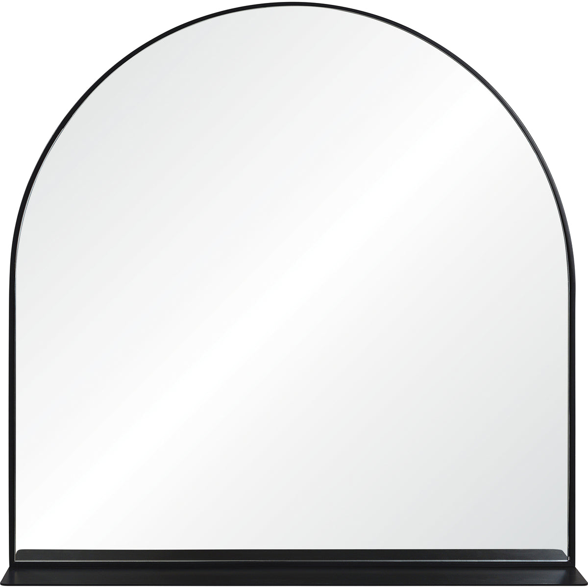 Wearstley Wall Mirror with an arched top and black frame, showcasing a clear reflective surface.