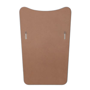 Back view of the Selene Wall Mirror, showing a smooth brown backing with hanging hardware.
