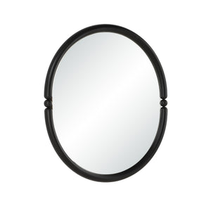 Ditto mirror by Renwil, oval design featuring a black frame and clear reflective glass.