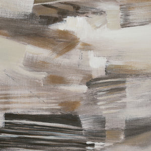 Lux canvas art by Renwil showcasing abstract brush strokes in shades of brown, beige, and white.