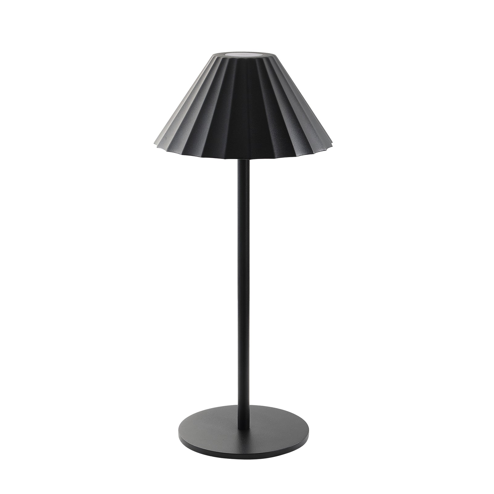 Giada Table Lamp by Renwil, black pleated shade, sleek black base, modern design