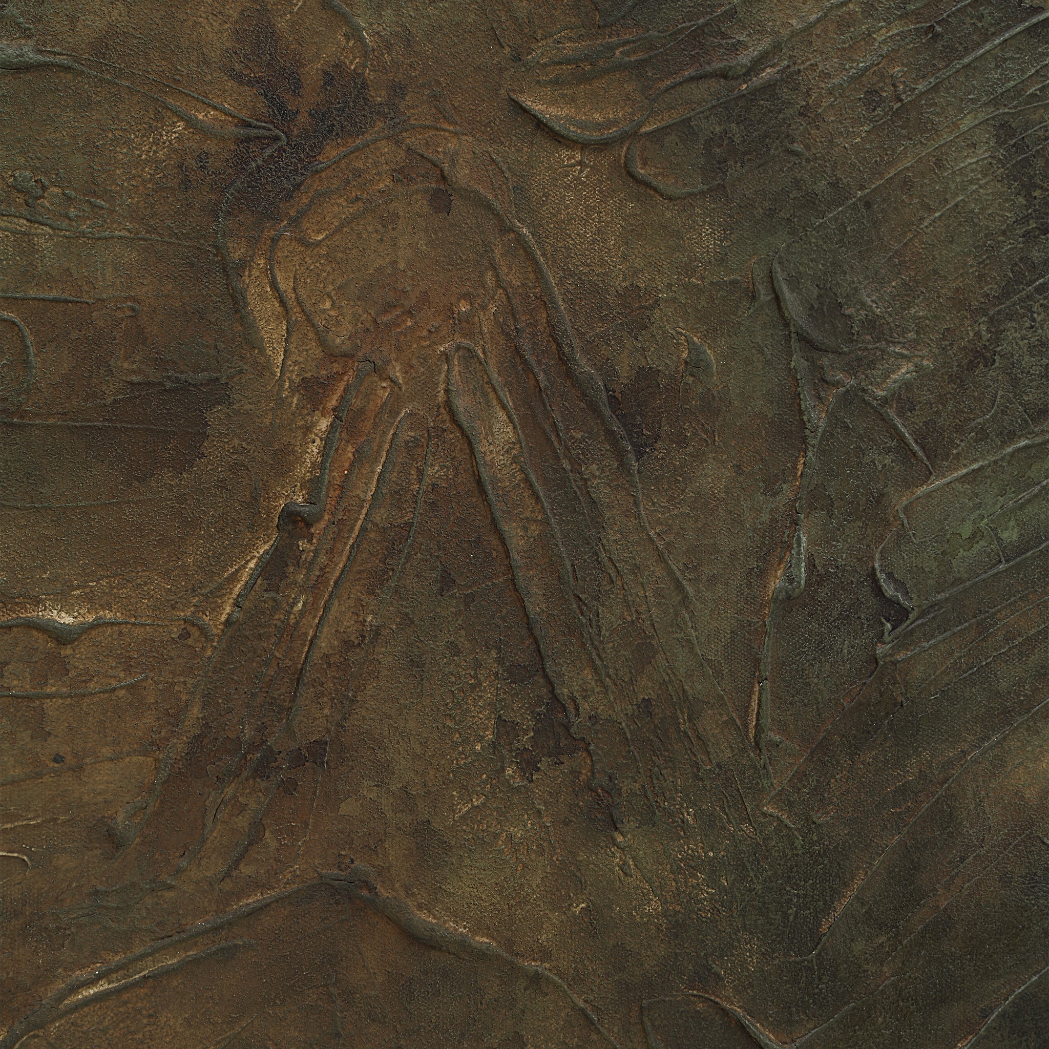 Close-up detail of the Beatrix canvas art, showcasing its intricate texture and rich brown hues.