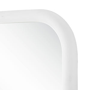 Close-up of Colima Wall Mirror highlighting the rounded white frame and smooth edges.