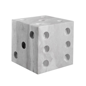 Dylon statue, marble finish, cube shape with six holes, modern design