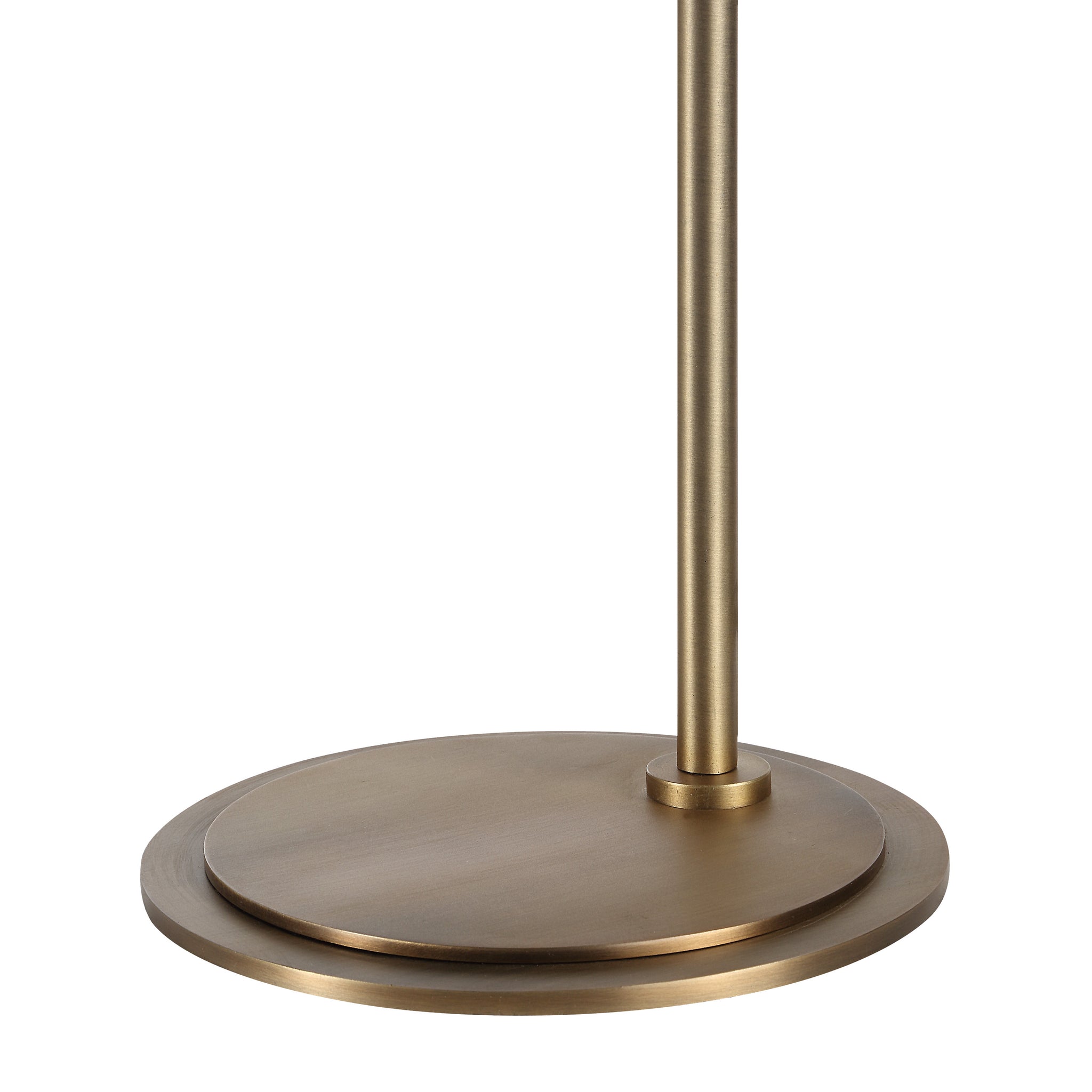 Base of Samos table lamp in brass finish, highlighting its sleek design.
