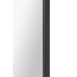 Amara Wall Mirror featuring a sleek black frame with a reflective surface, shown from a side angle.