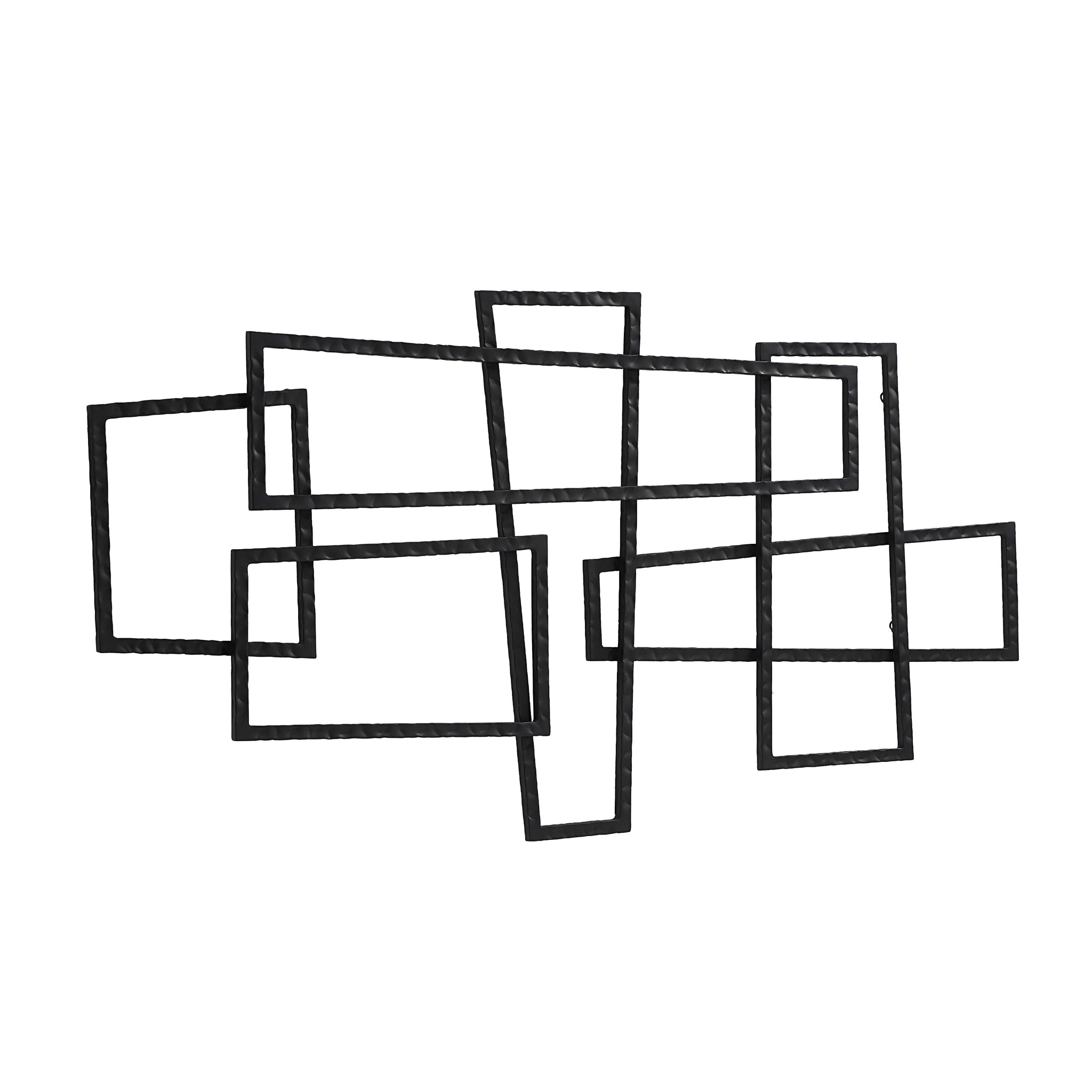 Bodkin Wall Decor showcasing a modern arrangement of black geometric frames against a white backdrop.
