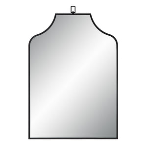Breda Wall Mirror with a black frame, featuring a unique arch top design.
