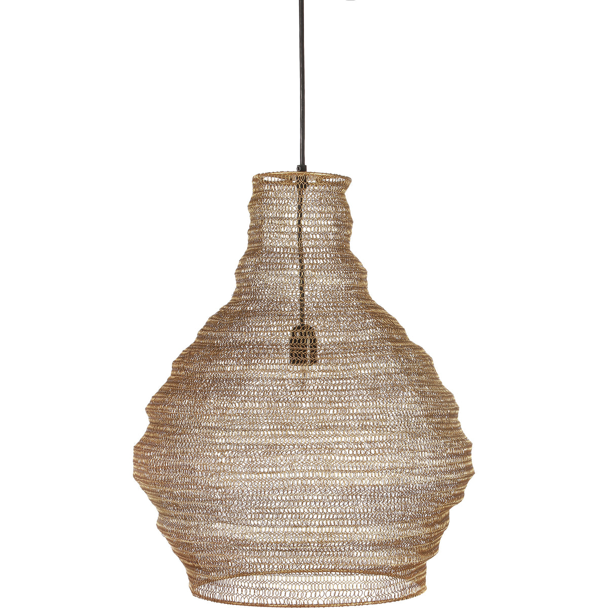 Gere Ceiling Fixture chandelier in woven natural fiber with a unique bulbous shape