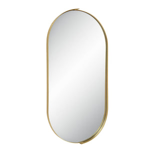 Aleah Wall Mirror featuring an oval design with a gold frame and clear reflective surface.
