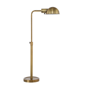 Halle Table Lamp in antique brass, showcasing an elegant curved design and dome shade.