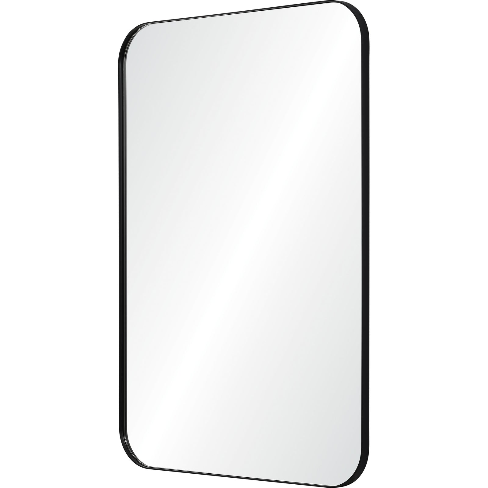 Glencoe Wall Mirror with a sleek black frame and smooth reflective surface