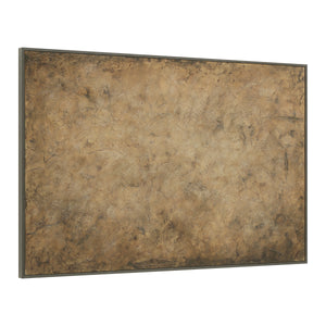 Acacia canvas art displayed at an angle, showcasing a textured brown design.