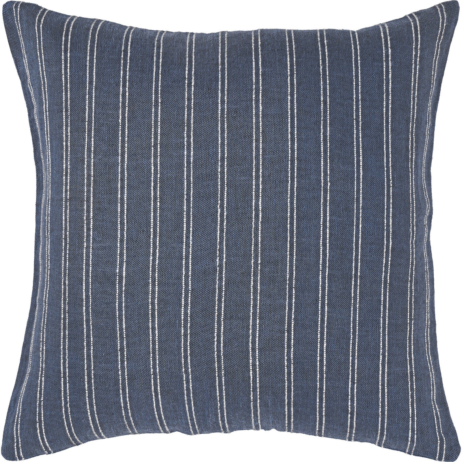 Oakley Indoor Pillow in dark blue with white vertical stripes, textured fabric.