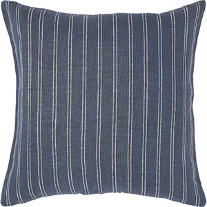 Oakley Indoor Pillow in dark blue with white vertical stripes, textured fabric.