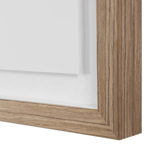 Close-up of Madalena wall art frame, showcasing a natural wood finish and clean lines.