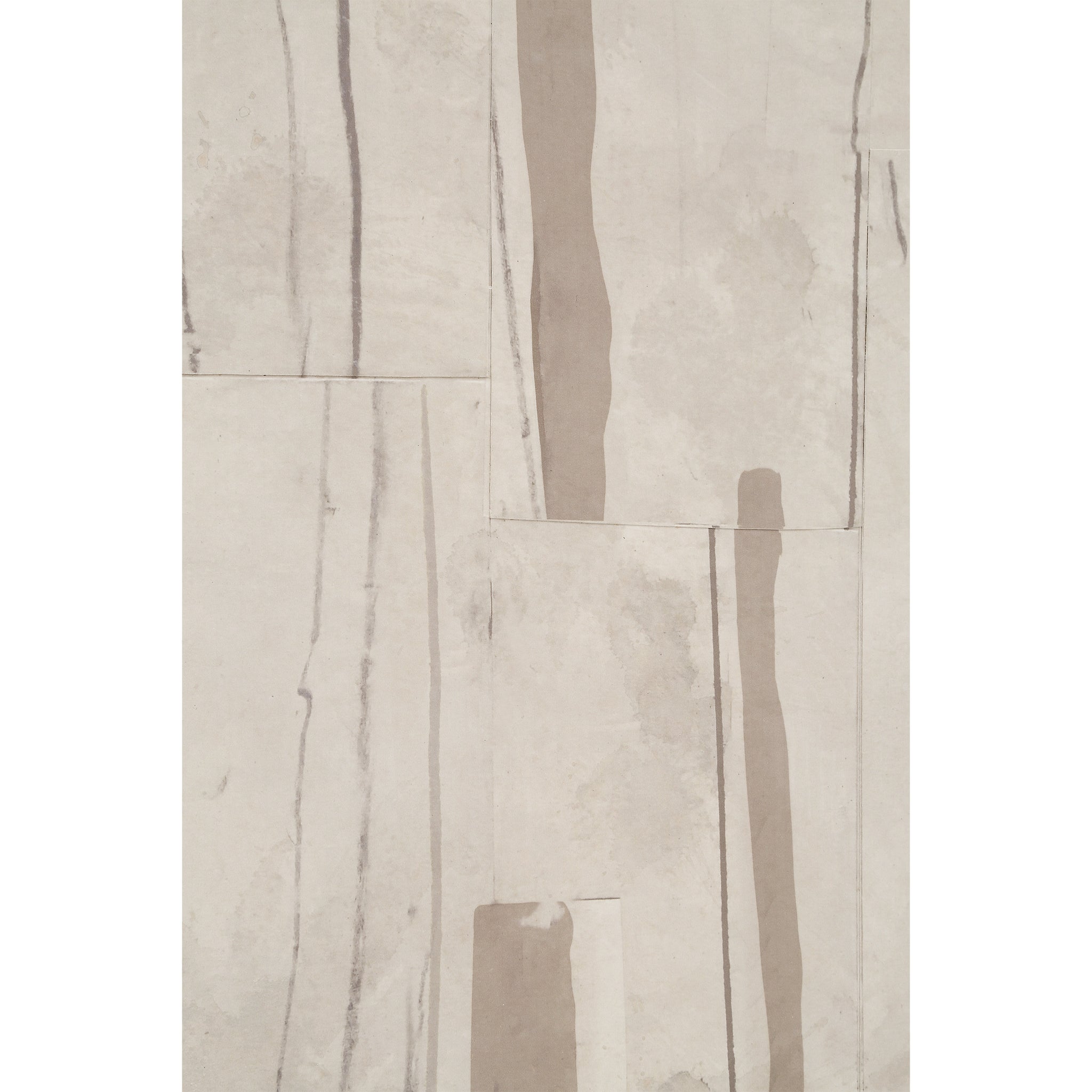 Close-up of Sediment canvas art, highlighting the light beige texture and brown linear patterns.