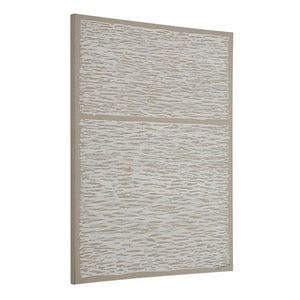 Chiari Canvas Art displayed at an angle, showcasing a white textured design on beige