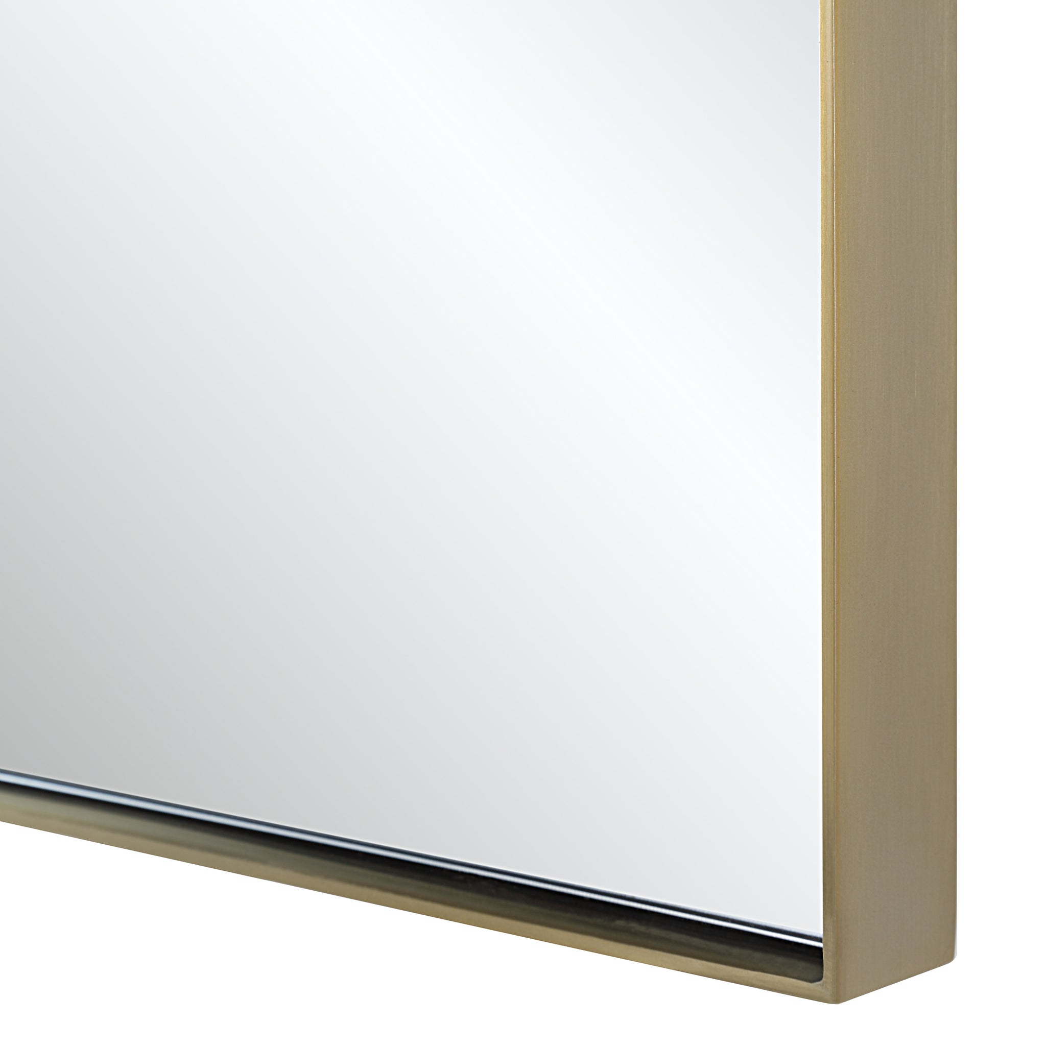 Orrin mirror by Renwil, close-up of the silver frame and reflective surface.