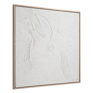 Luz canvas art by Renwil showcasing a white textured surface with abstract designs.