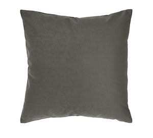 Antwerp Indoor Pillow in a solid dark gray color, featuring a soft fabric texture and a simple square design.