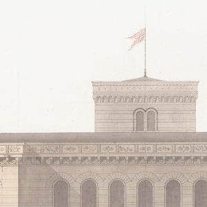 side view of Italian Villa Facade II, C. 1838 luxury Artwork
