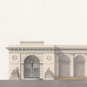 angle view of Italian Villa Facade IV, C. 1838 luxury Artwork