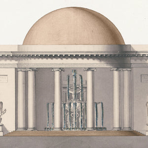 side view of Italian Villa Facade IV, C. 1838 luxury Artwork