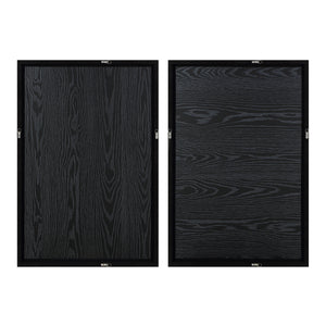 Back view of Watson wall decor frames with a textured black wood finish.