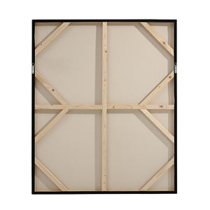 Back view of Cassandra Canvas Art displaying wooden frame and canvas support structure.