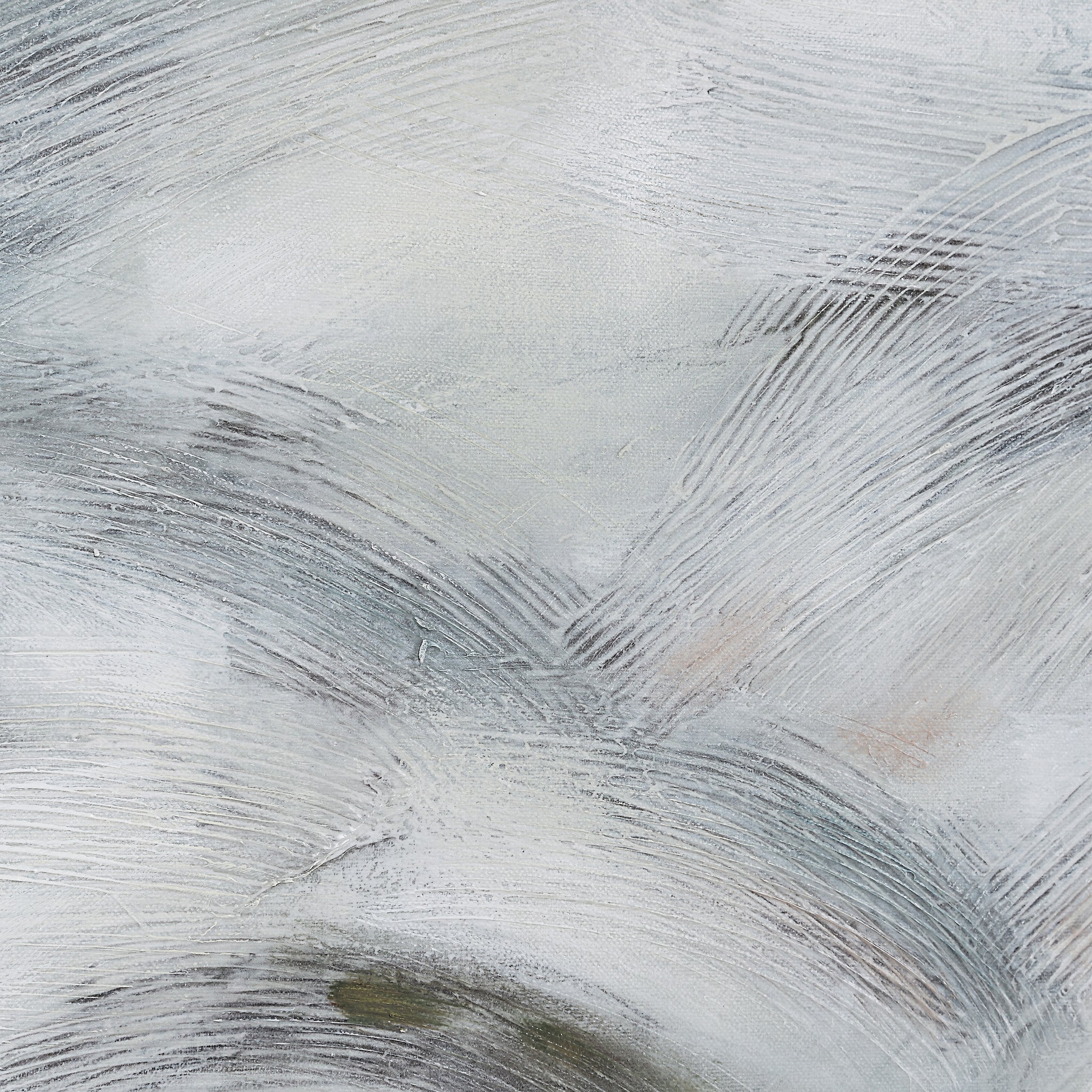 Becks canvas art detail highlighting abstract gray and white brush strokes