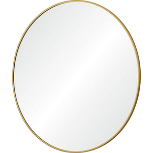 Alegre Wall Mirror featuring a circular design with a gold rim.