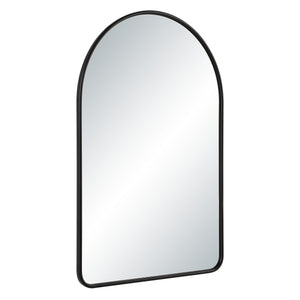 Cascais mirror featuring a black frame, arched design, viewed from a slight angle.
