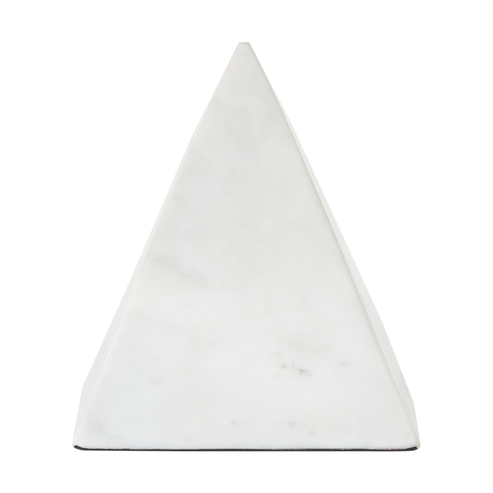 Symmetra statue in white marble, pyramid shape with smooth surface