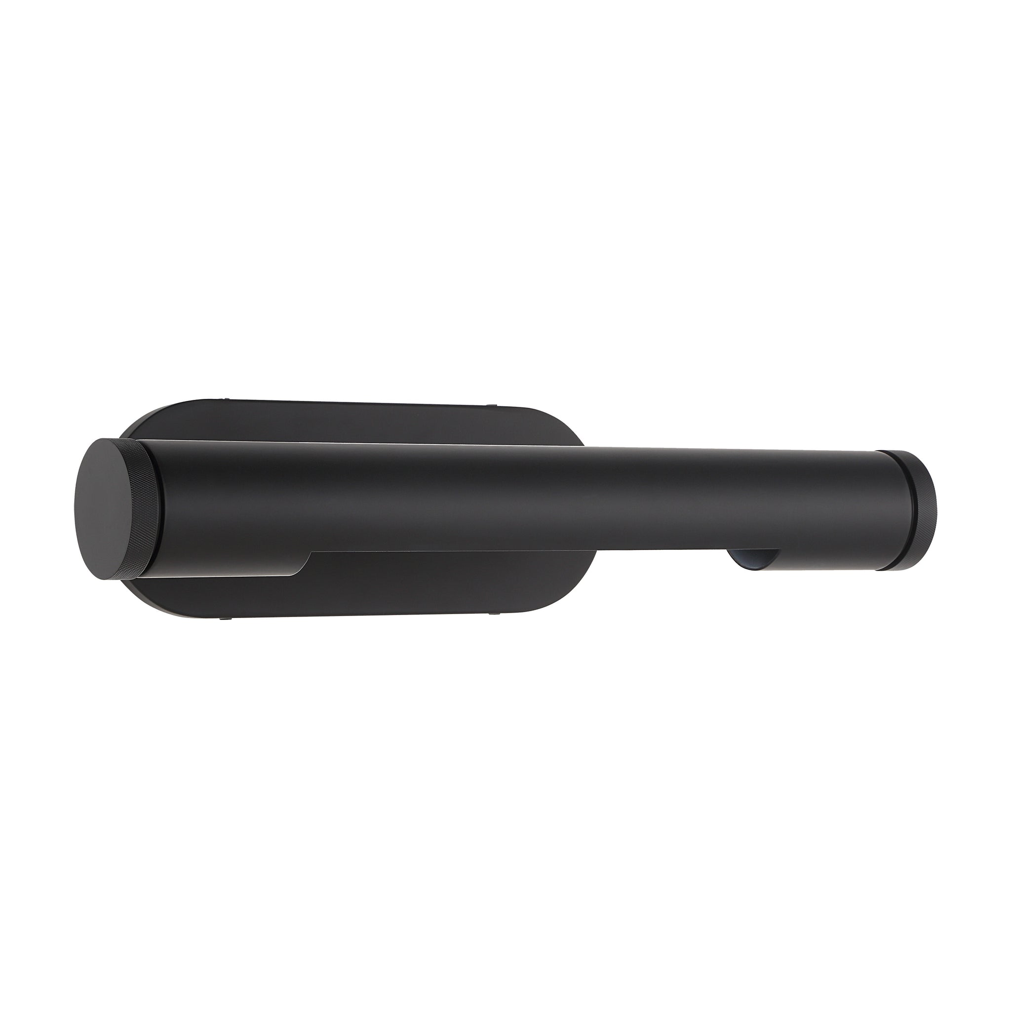 Oleandro Wall Sconce in black featuring a minimalistic cylindrical shape and a round base.