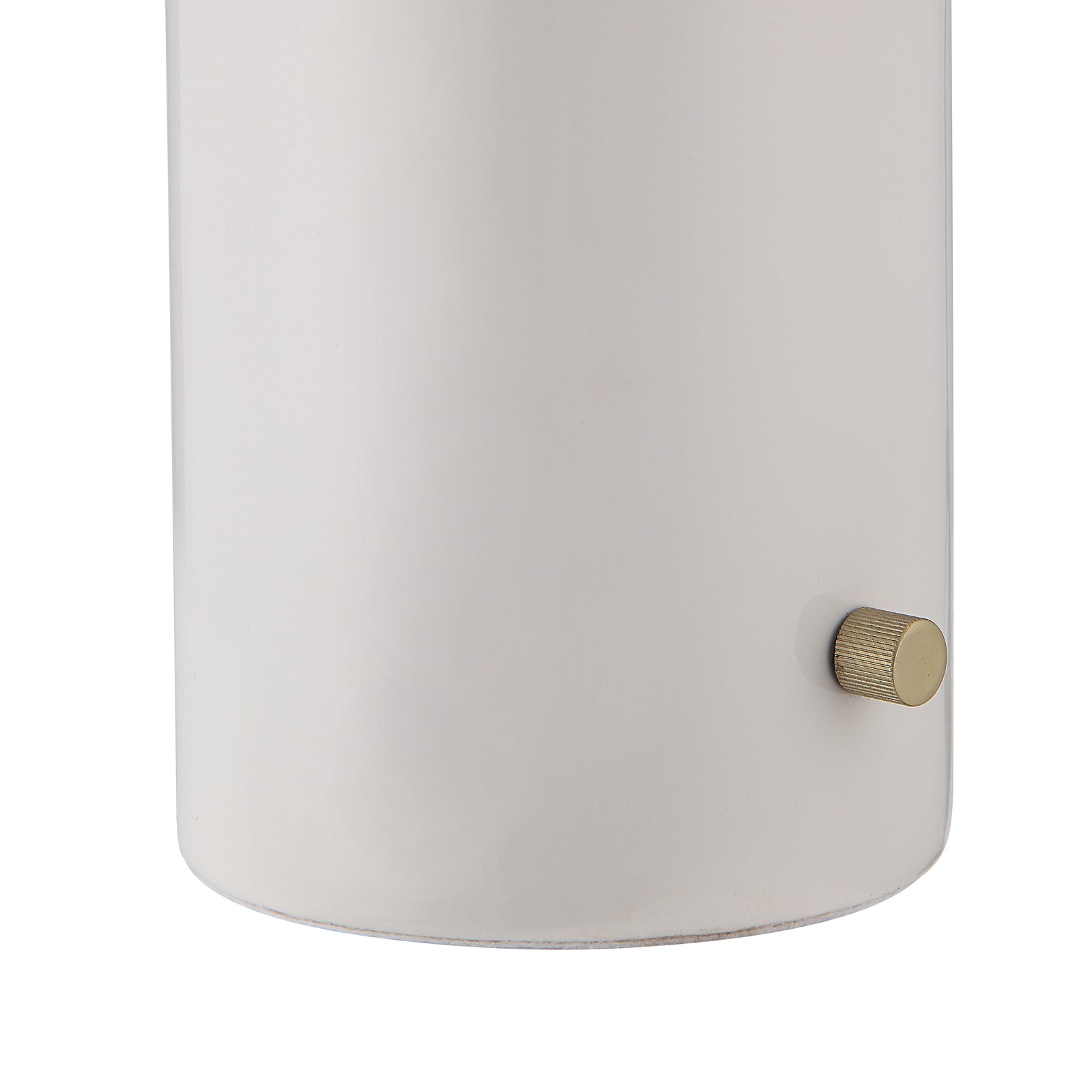Solero Table Lamp with a gold dome shade and white cylindrical base