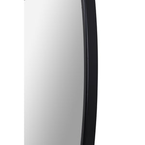 Claribel Wall Mirror featuring a sleek black frame with a smooth, rounded edge and reflective surface.