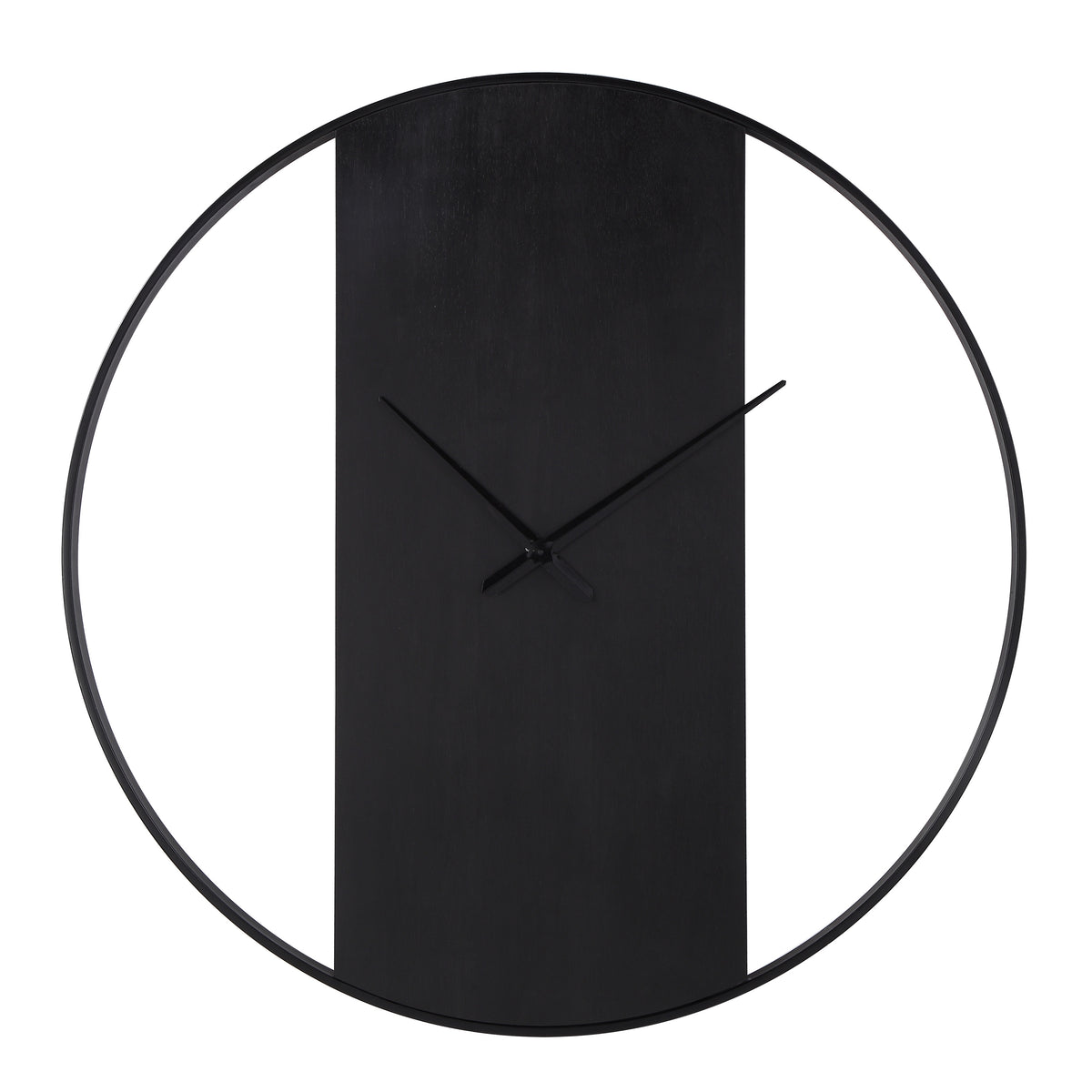 Romy Wall Clock featuring a black circular frame and minimalist design